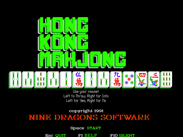 Title screen of Hong Kong Mahjong