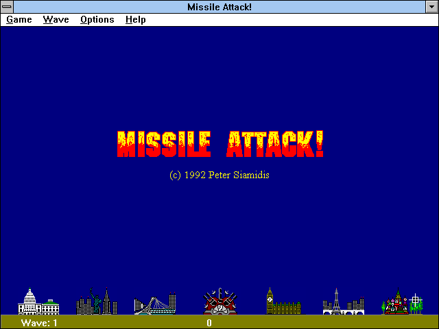 Title screen of Missile Attack!