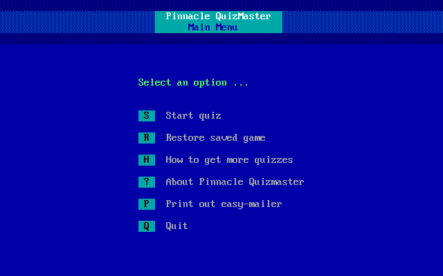 Title screen of Ultra-Quiz