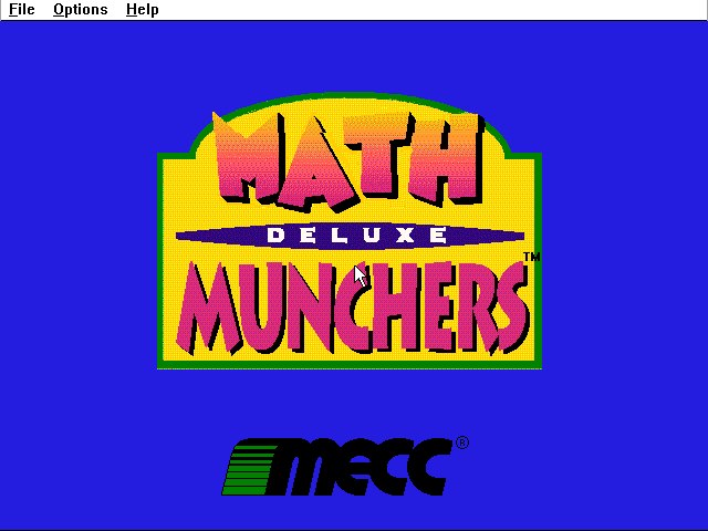 Title screen of Math Munchers Deluxe