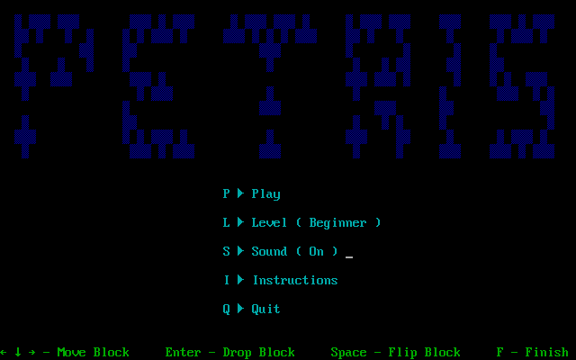 Title screen of Petris