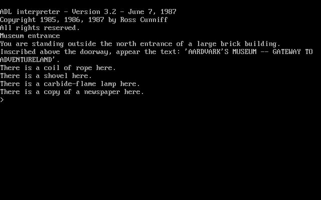 Title screen of Aardvarks Museum