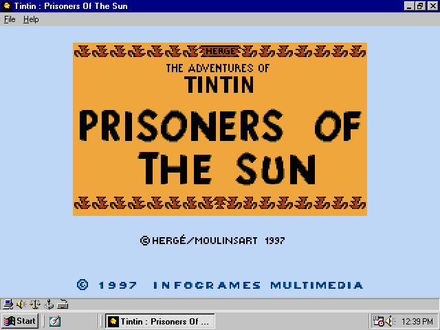Title screen of The Adventures of Tintin: Prisoners of the Sun