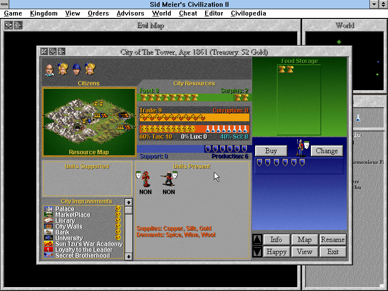Gameplay of Sid Meier's Civilization II: The Collector's Edition