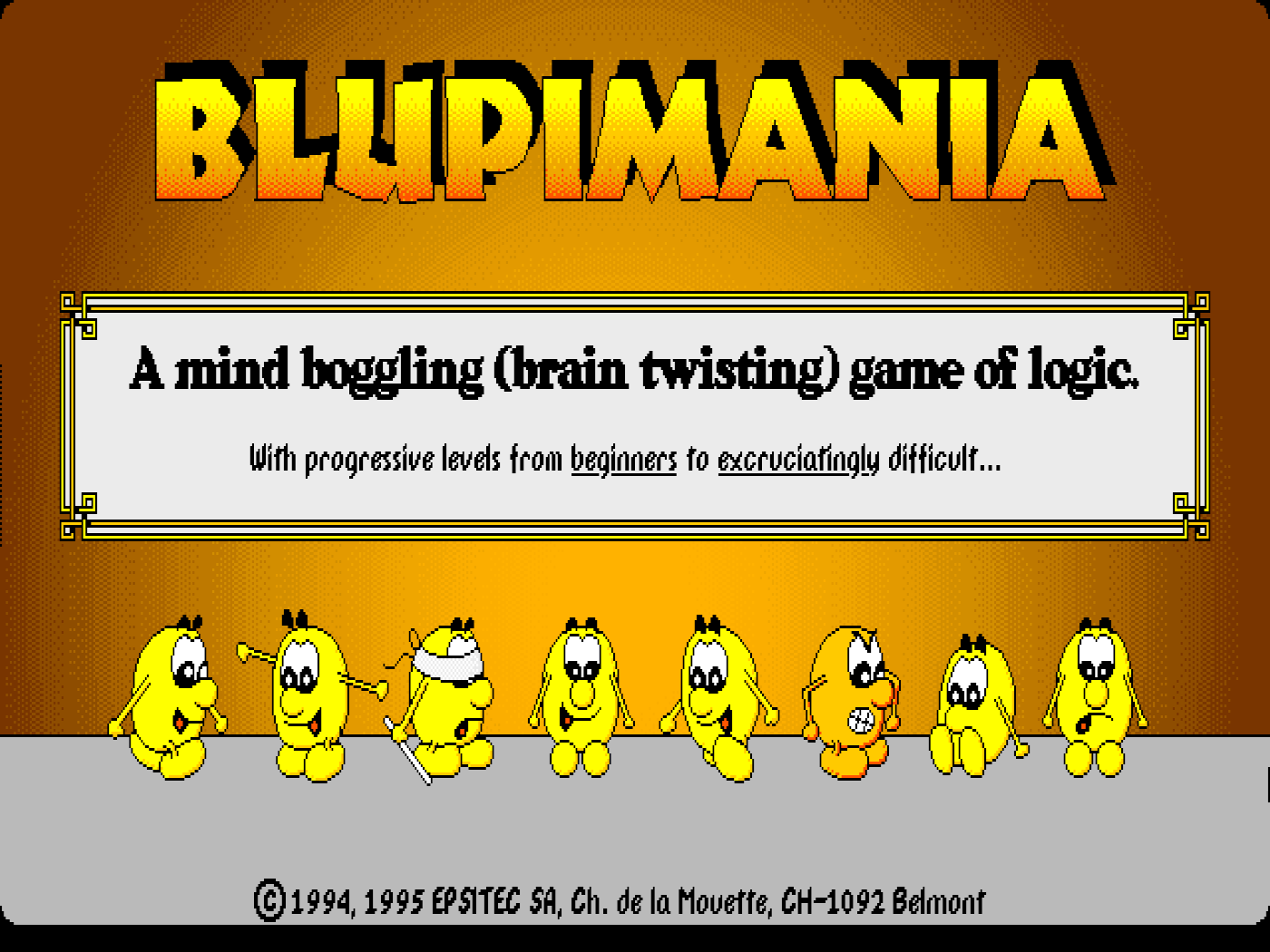 Title screen of Blupimania