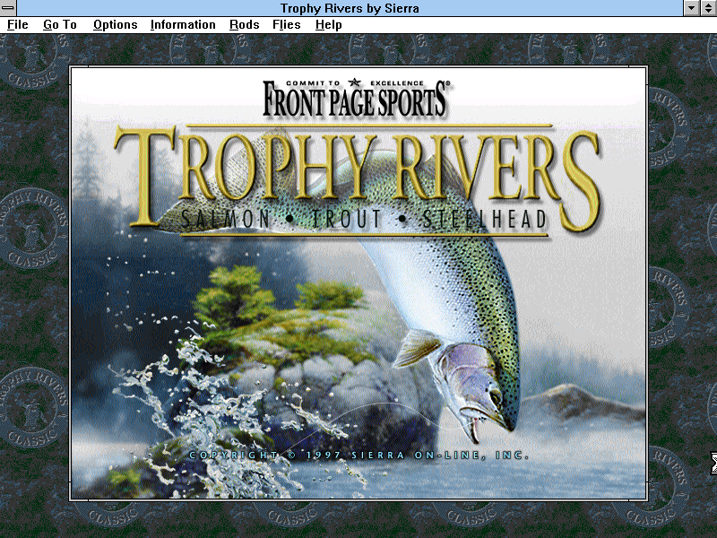 Title screen of Front Page Sports: Trophy Rivers