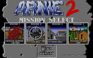Title screen of Arnie Savage: Combat Commando