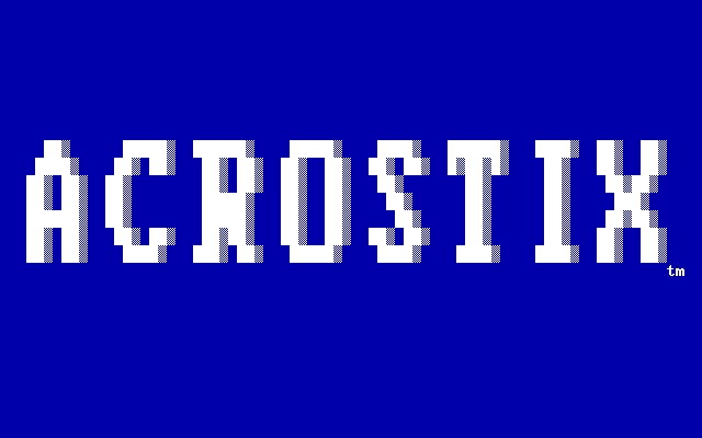 Title screen of Acrostix