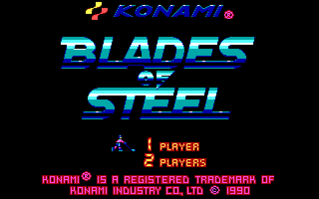 Title screen of Blades of Steel