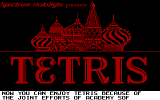 Title screen of Tetris (1987)