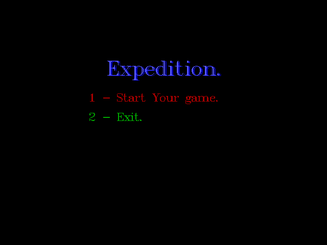 Title screen of Expedition