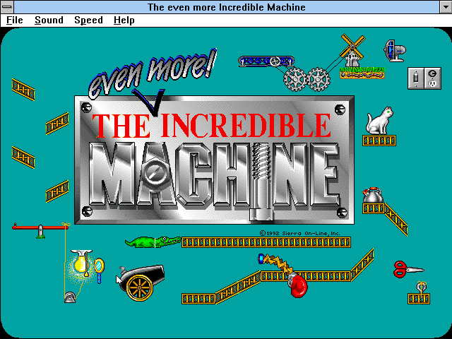 Title screen of The Even More! Incredible Machine