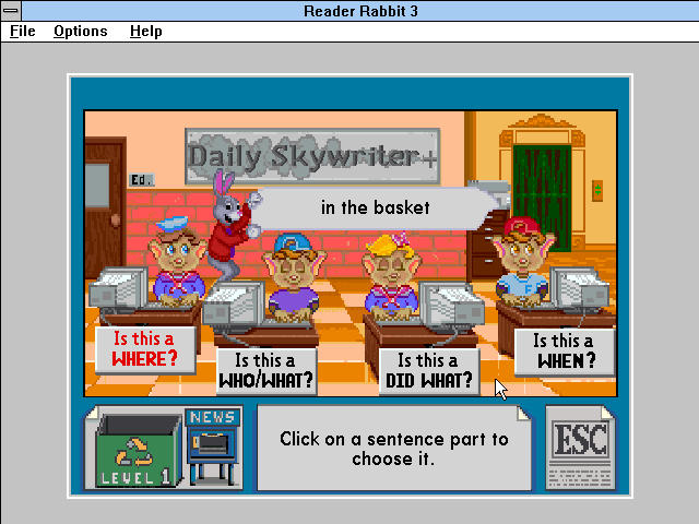 Gameplay of Reader Rabbit 3