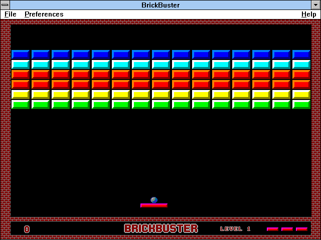 Title screen of Brickbuster