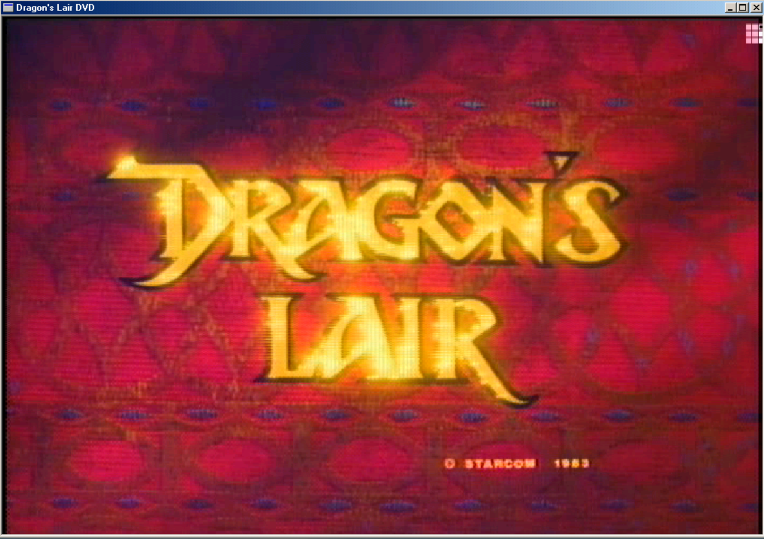 Title screen of Dragon's Lair DVD-ROM