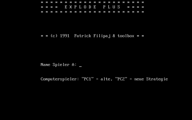 Title screen of Explode Plus