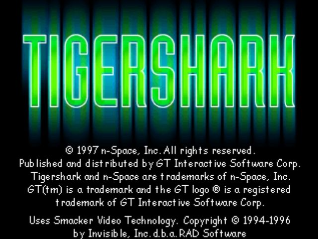 Title screen of TigerShark