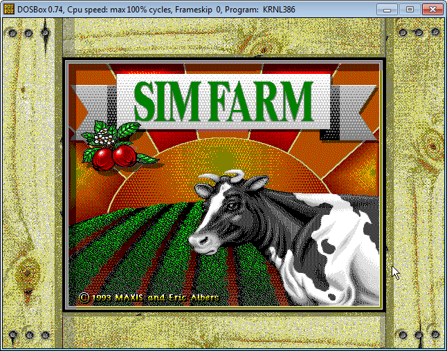 Title screen of SimFarm