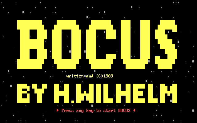 Title screen of Bocus
