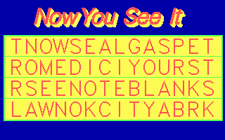 Title screen of Now You See It