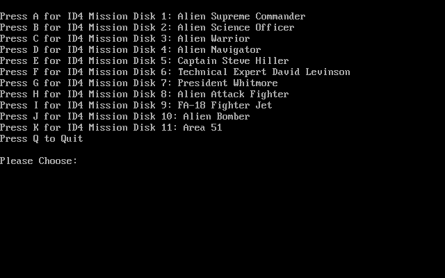 Title screen of ID4 Mission Disks