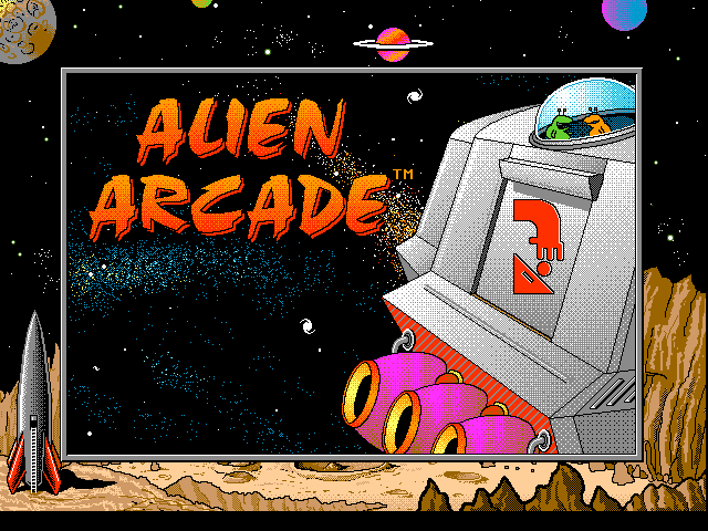 Title screen of Alien Arcade