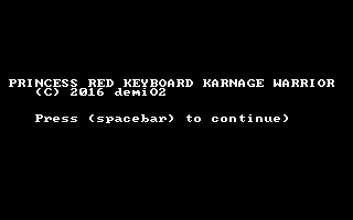 Title screen of Princess Red Keyboard Warrior