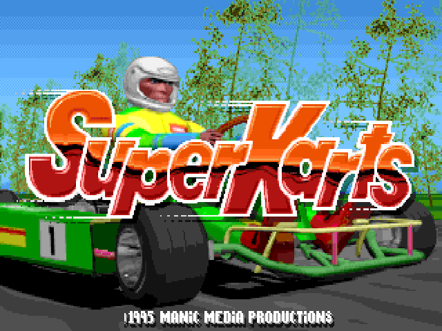 Title screen of SuperKarts