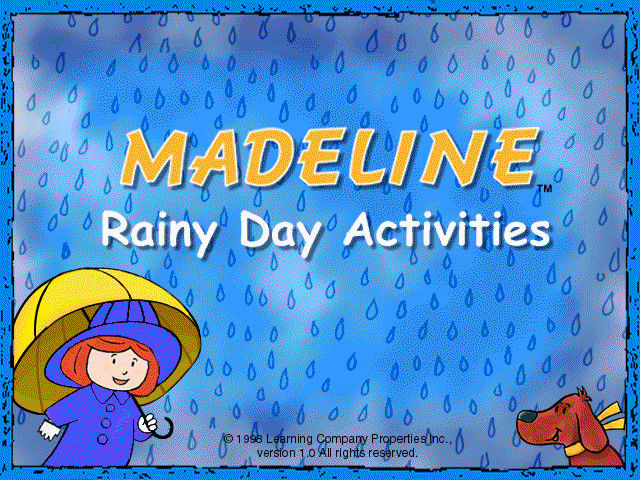 Title screen of Madeline's Rainy Day Activities