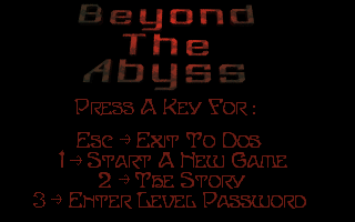 Title screen of Beyond the Abyss