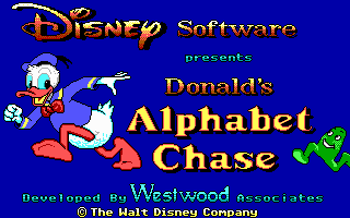 Title screen of Donald's Alphabet Chase