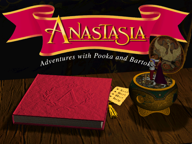 Title screen of Anastasia: Adventures with Pooka and Bartok!