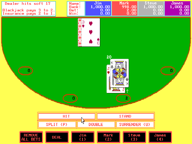 Gameplay of 4 Queens Computer Casino