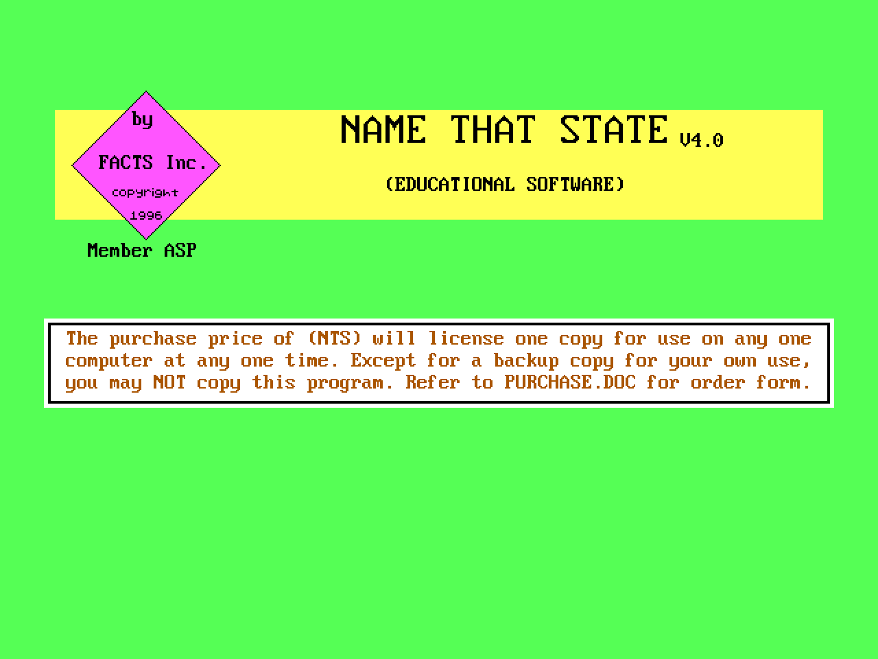 Title screen of Name That State