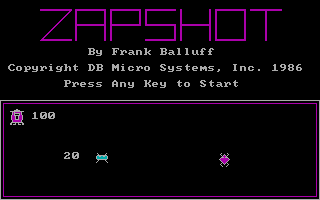 Title screen of Zapshot