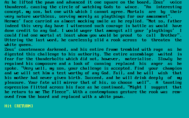 Title screen of The Golden Fleece
