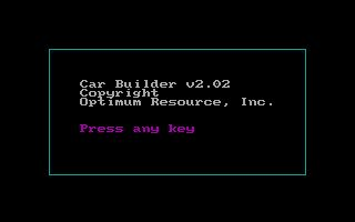 Title screen of Car Builder