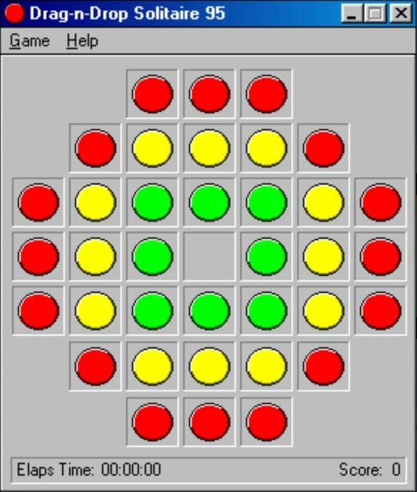 Gameplay of Drag-n-Drop Solitaire 95