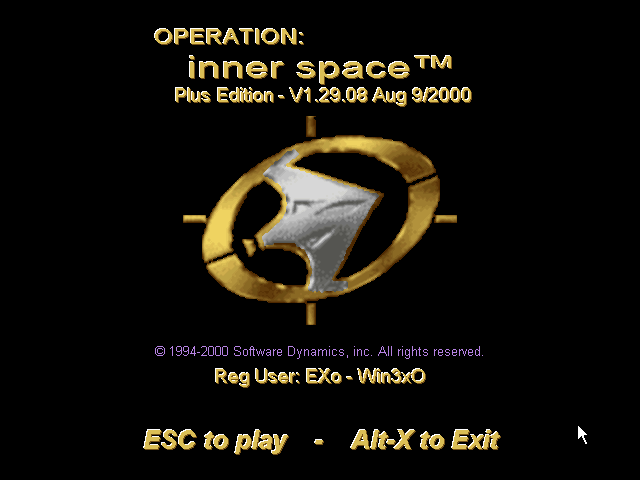 Title screen of Operation: Inner Space