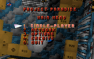 Title screen of Project Paradise