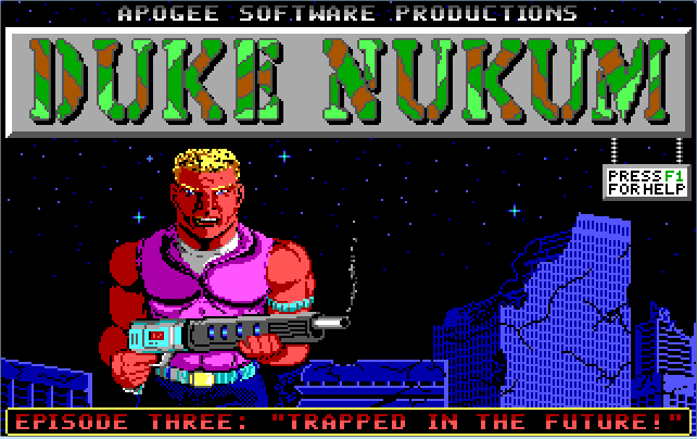 Title screen of Duke Nukum: Episode 3 - Trapped in the Future