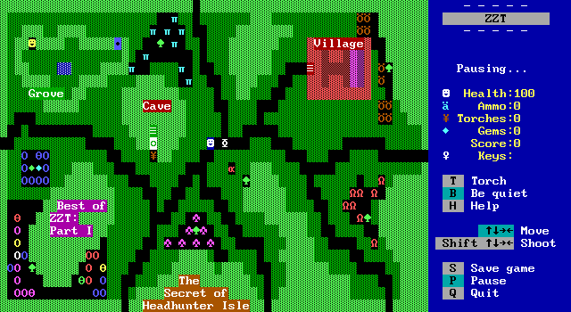 Gameplay of ZZT