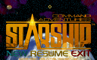 Title screen of Command Adventures: Starship