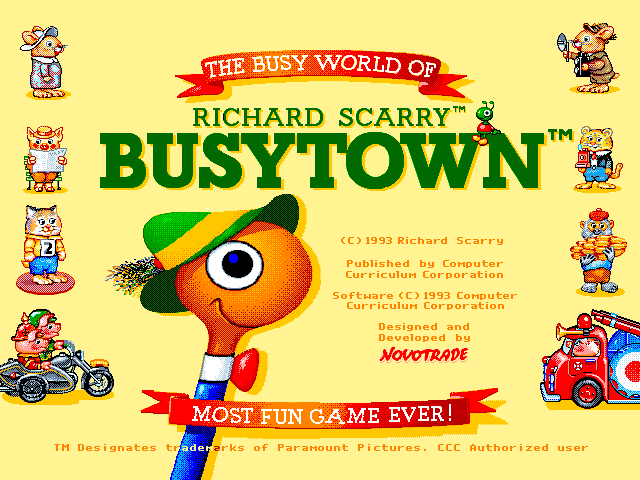 Title screen of Richard Scarry's Busytown