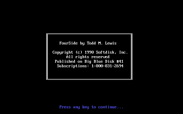 Title screen of FourSide