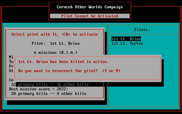 Title screen of Corncob 3-D: The Other Worlds Campaign