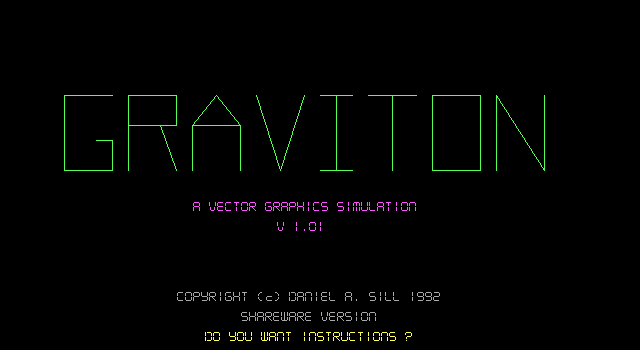 Title screen of Graviton (1992)