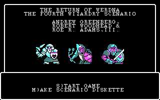 Title screen of Wizardry IV: The Return of Werdna