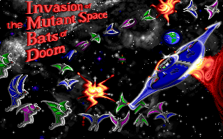 Title screen of Invasion of the Mutant Space Bats of Doom