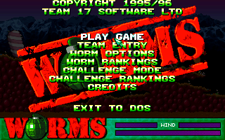 Title screen of Worms United
